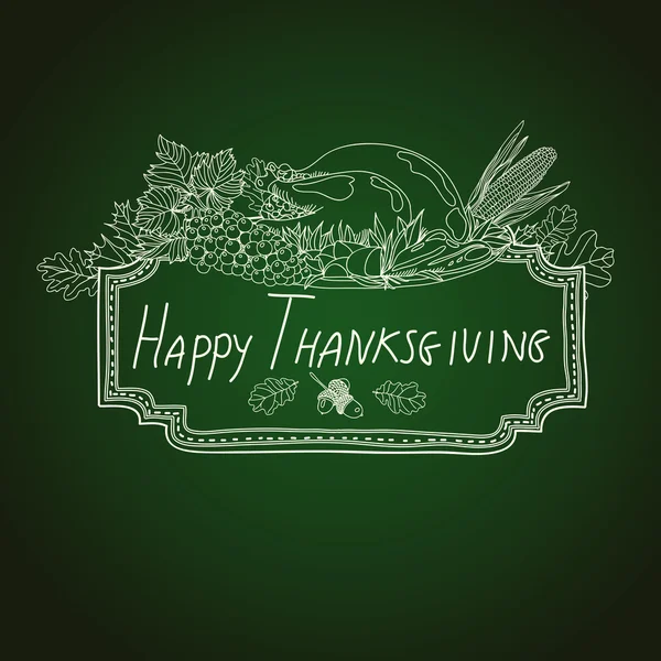 Vector hand getekend Thanksgiving achtergrond. — Stockvector