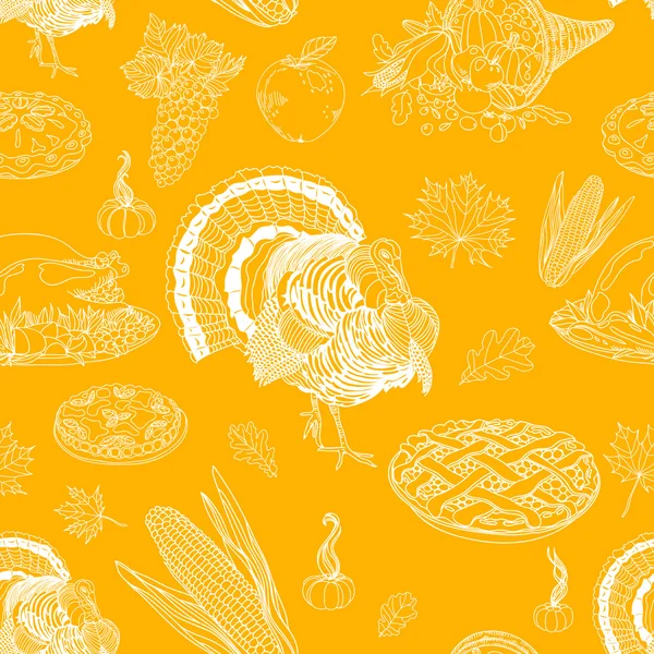 Vector seamless Thanksgiving pattern. — Stock Vector