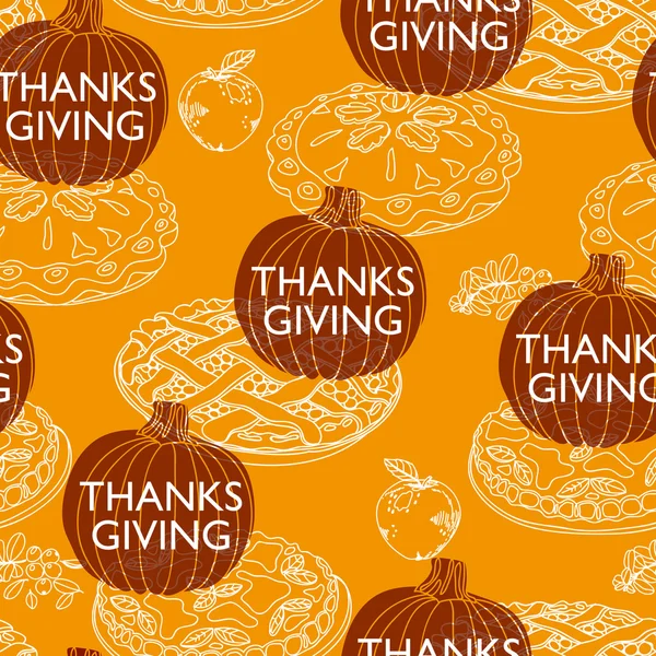 Vector naadloze Thanksgiving patroon. — Stockvector