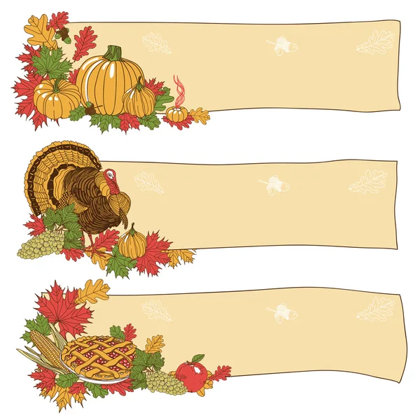 Vector hand drawn Thanksgiving background. — Stock Vector