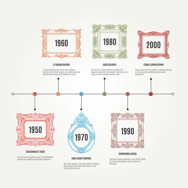 Vector hand drawn infographic elements with picture frames. — ストックベクタ