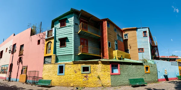 La Boca Panoma bairro colorido, Buenos Aires Argentina — Fotografia de Stock