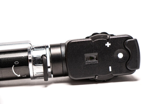 Ophthalmoscope close up, isolated