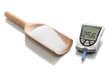 Blood glucose meter to check the blood sugar level clipart