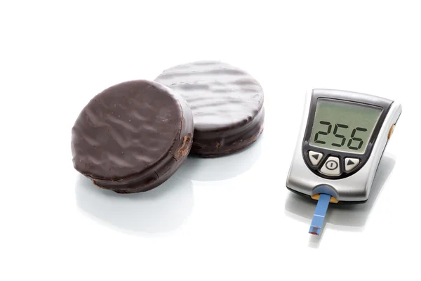 Глюкоза в крови для проверки уровня сахара в крови — стоковое фото