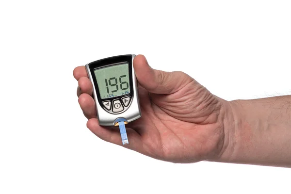 Blood glucose meter to check the blood sugar level — Stock Photo, Image