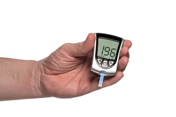 Bloedglucosemeter om te controleren de bloedsuikerspiegel — Stockfoto