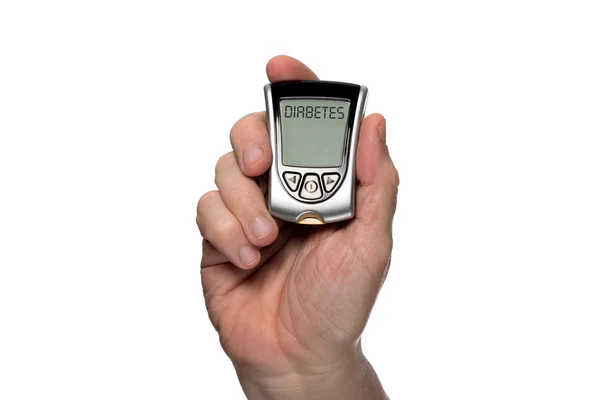 Blood glucose meter to check the blood sugar level — Stock Photo, Image