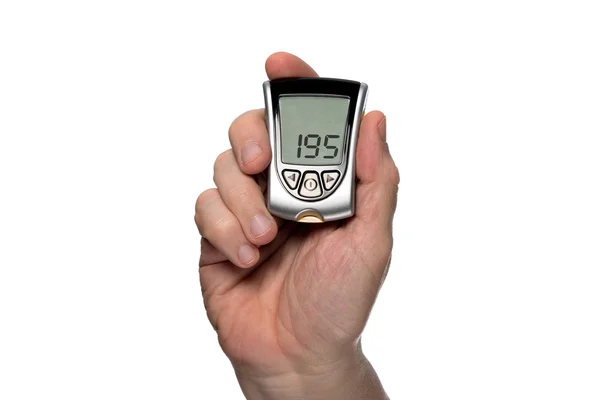 Medidor de glicemia para verificar o nível de açúcar no sangue — Fotografia de Stock