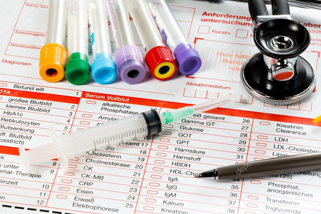 Laboratory paper and utensils for blood test