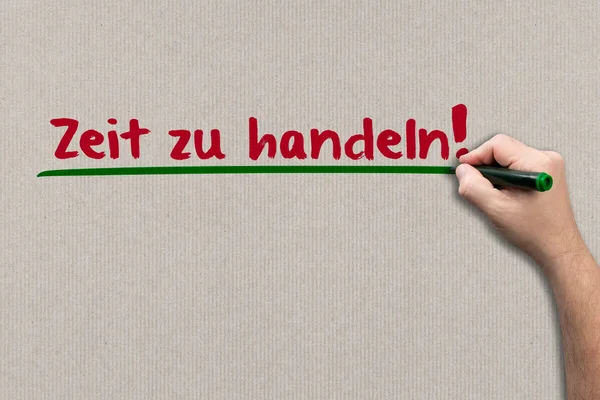 Zeit zu handeln! - Konzept auf Papier — Stockfoto