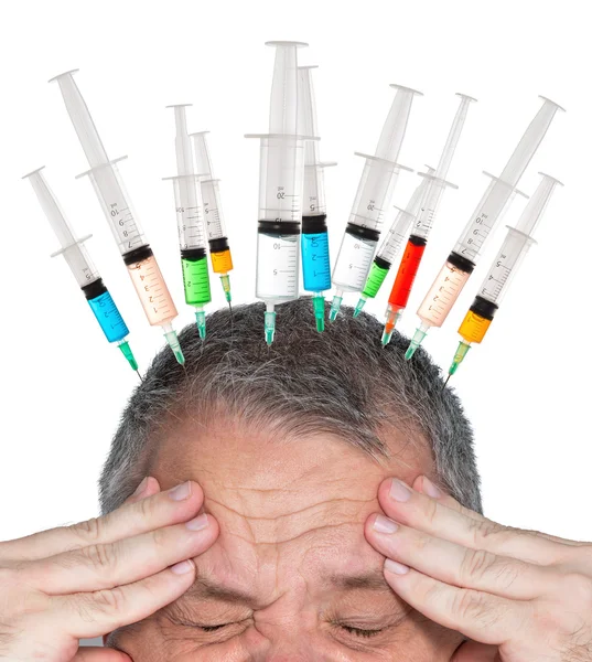 Man with hands on his forehead — Stock Photo, Image