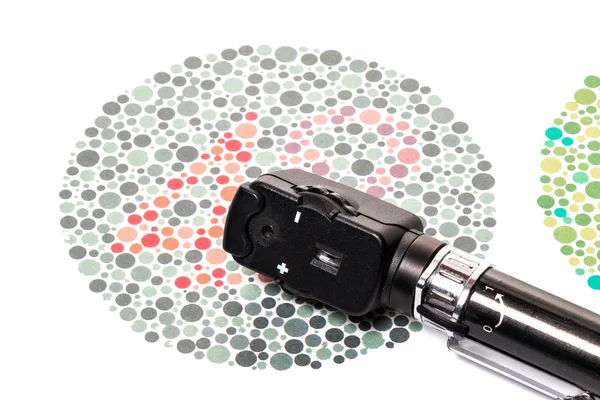 Renk görme test grafik ve Ophthalmoscope — Stok fotoğraf