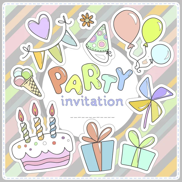 Invitation to a party for the children — Stock Vector