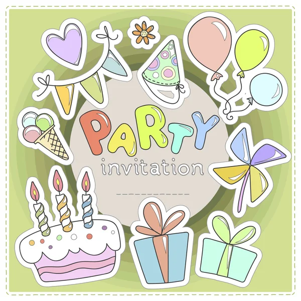 Invitation to a party for the children — Stock Vector