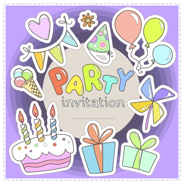 Invitation to a party for the children — Stock Vector
