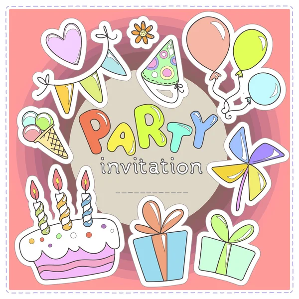 Invitation to a party for the children — Stock Vector