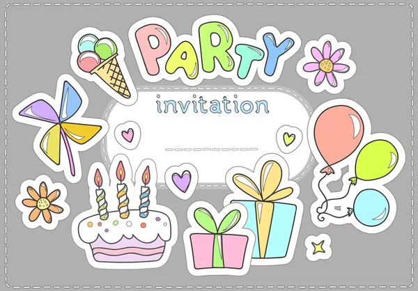 Invitation to a party for the children — Stock Vector