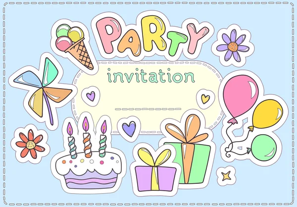 Invitation à une fête pour les enfants — Image vectorielle