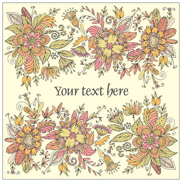 Красочная открытка с цветами — стоковый вектор