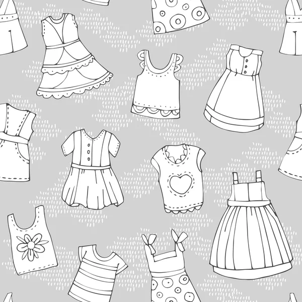Módní krásné oblečení pro malé dívky — Stockový vektor