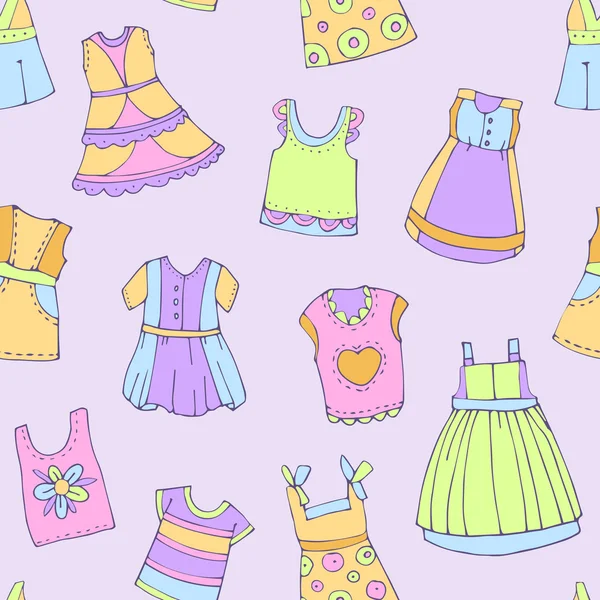 Ropa hermosa de moda para niñas — Vector de stock