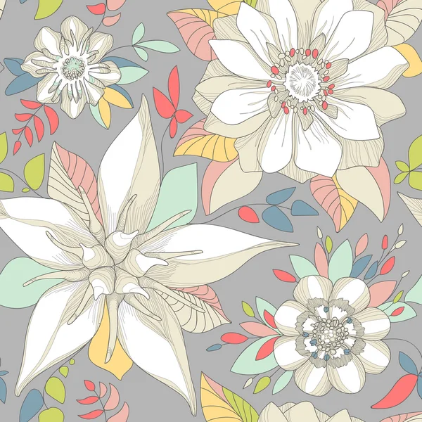 Schöne elegante florale Muster — Stockvektor