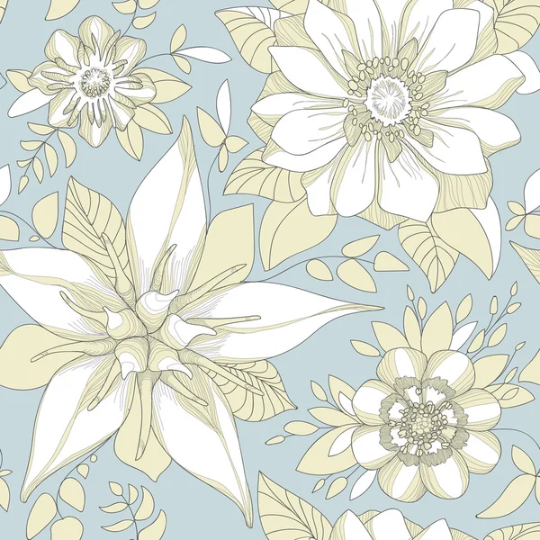 Mooie elegante bloemmotief — Stockvector