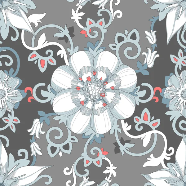 Mooie elegante bloemmotief in pastel kleuren — Stockvector