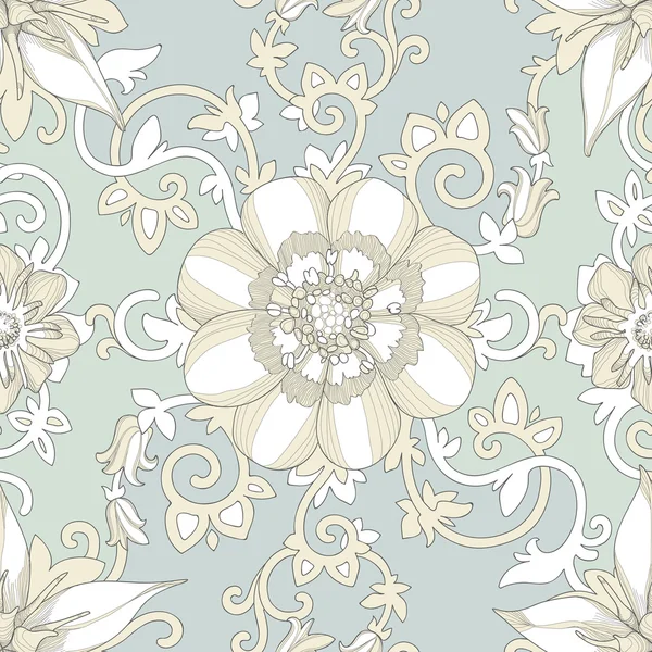 Belo padrão floral elegante em cores pastel — Vetor de Stock