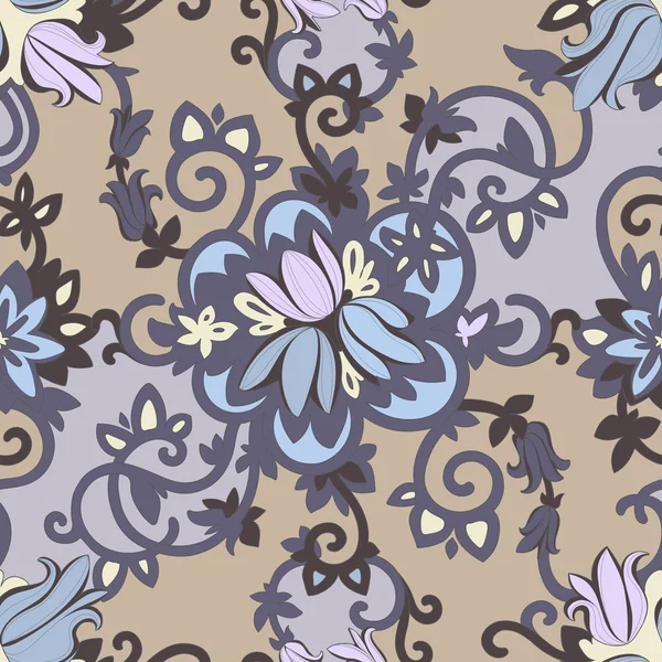 Beau motif floral élégant aux couleurs sombres — Image vectorielle