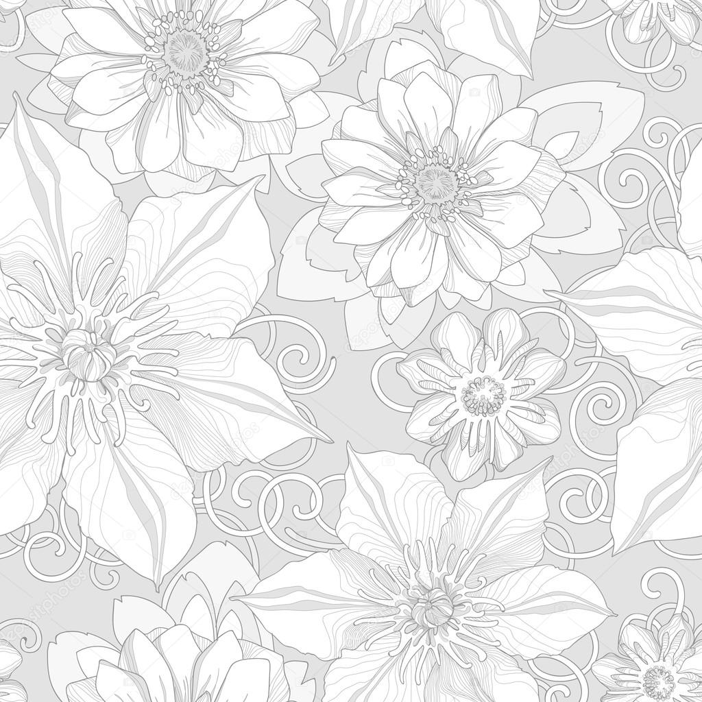 Seamless pattern of botanical flowers and petals. Stock Vector by ©dozy ...