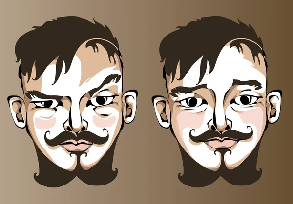 Illustratie van verschillende gezichtsuitdrukkingen een man Stockvector