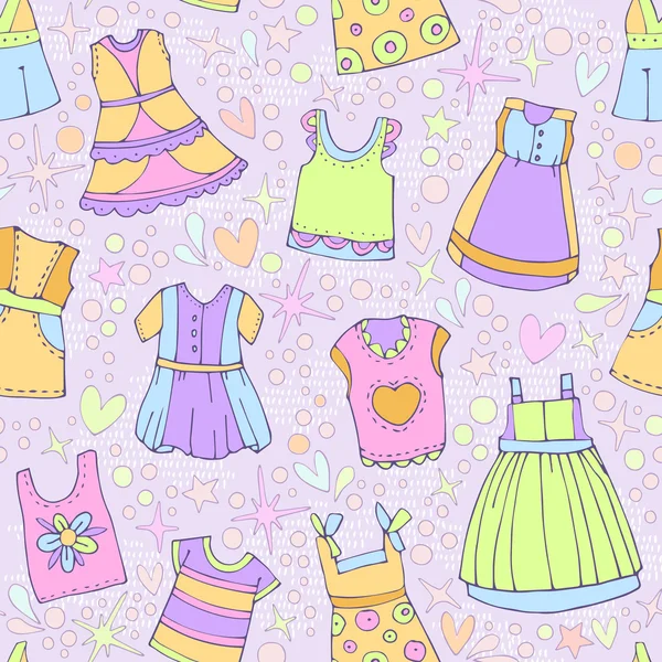 Vector modieuze mooie kleren voor kleine meisjes Stockillustratie