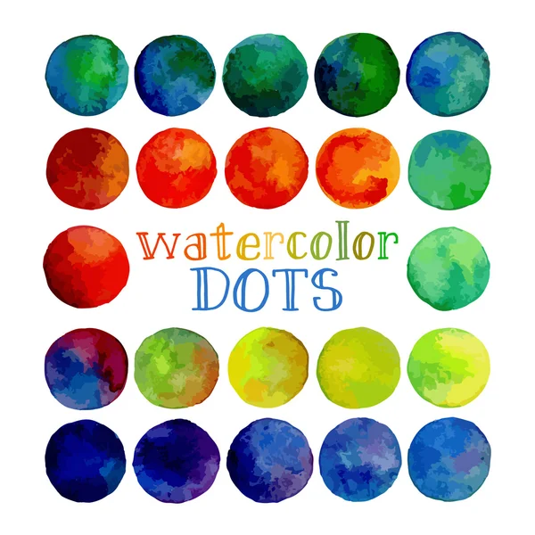 Set of watercolor dots — Stock Vector