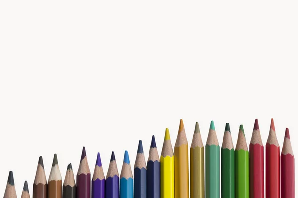 Barva barevné pozadí palety dřevěná tužka — Stock fotografie