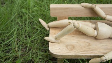 ahşap insan figürü uyku tezgah Bahçe 