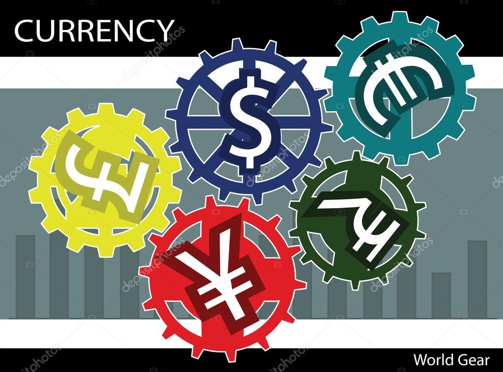 Vector Illustration Currency Money Dollar Pound Euro Concept