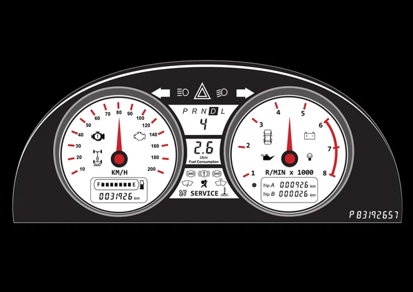 Icono del automóvil coche tablero de instrumentos vehículo velocímetro concepto — Vector de stock