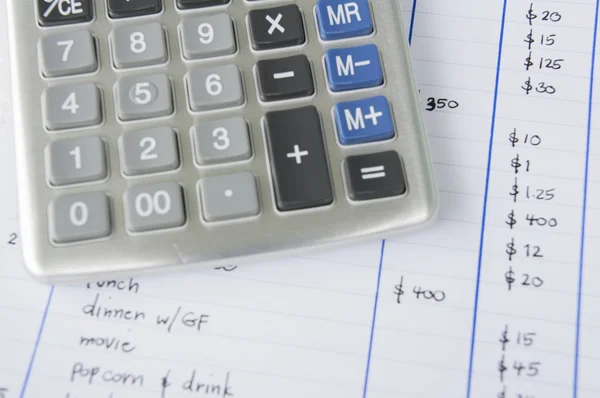 Accounting add number surplus calculator calculation concept — Stock Photo, Image