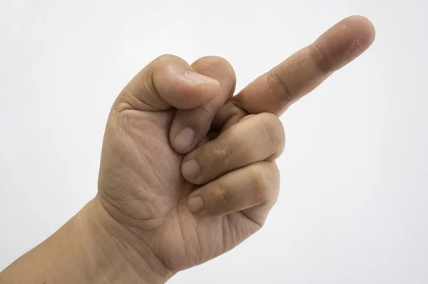 Svär ordet rude finger mänsklig hand mellersta koncept — Stockfoto