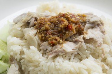 Tavuk pilav yemek yemek lezzetli Tay kavramı