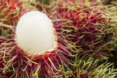 Rambutan meyve tropikal tatlı kırmızı Tay kavramı kapatın