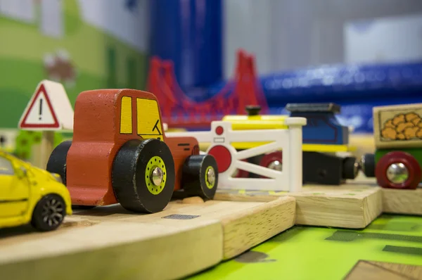 Spielzeug Verkehrszug Spielplatz Kinder Spielkonzept — Stockfoto