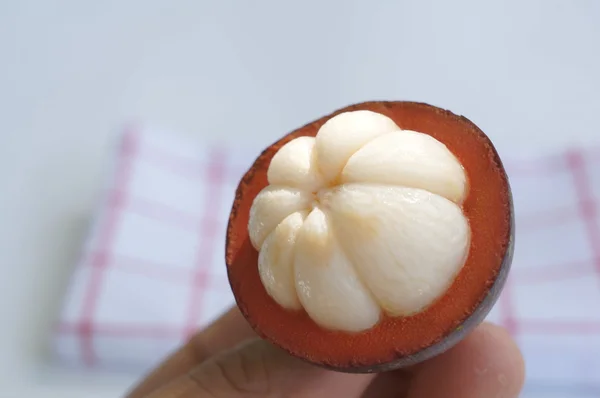 Mangesteen frutta viola viola concetto di sfondo — Foto Stock