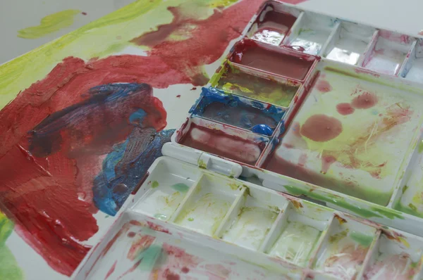 Pendidikan warna air seni anak bermain konsep menyenangkan — Stok Foto