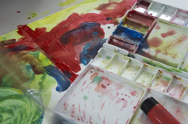 Kunst Aquarell Bildung Kinder spielen Spaß Konzept — Stockfoto