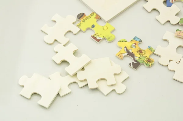 Resumo fundo jigsaw parte decisão trabalho em equipe conceito — Fotografia de Stock
