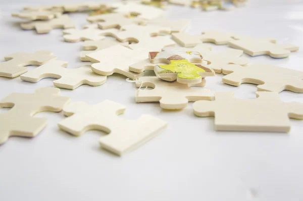 Astratto sfondo puzzle parte decisione lavoro di squadra concetto — Foto Stock