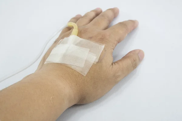 Borostyán kézi kar helyreállítási beteg kábítószer sós kórházi ellátás — Stock Fotó